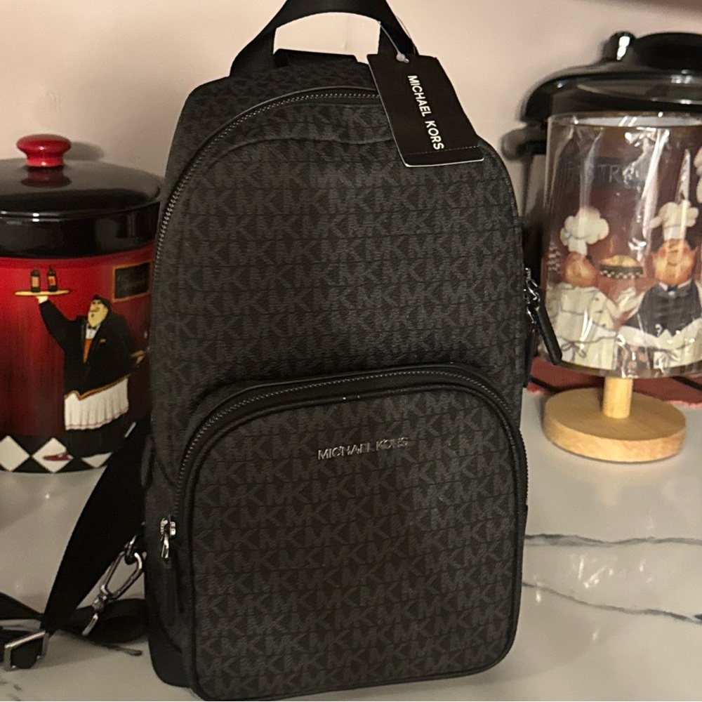 Michael Kors Black Backpack with Signature Style